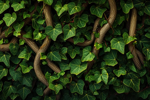 A close up of ivy vines on a wall photo