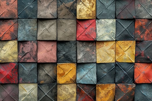 A wall made of different colored paper photo