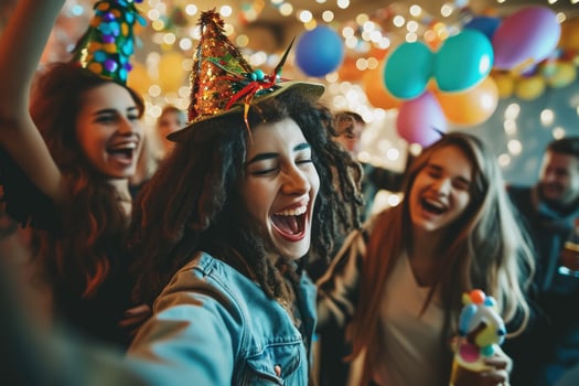 Young people having fun at a party photo