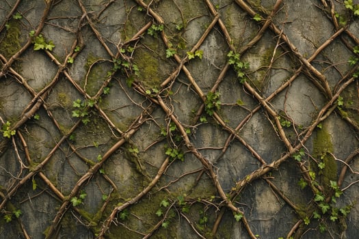 A wall with vines growing on it photo