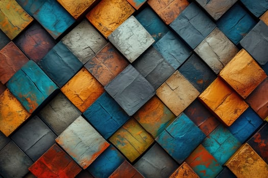 Colorful abstract background with many different colored squares photo