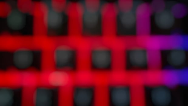 Abstract red and black blurred grid pattern photo