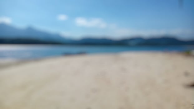 Abstract Blurred Beach Landscape, Serene Coastal Scene, Summer Vacation, Tropical Paradise photo