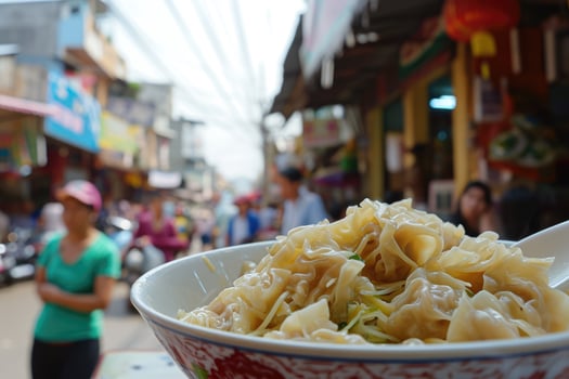 A bowl of noodles photo