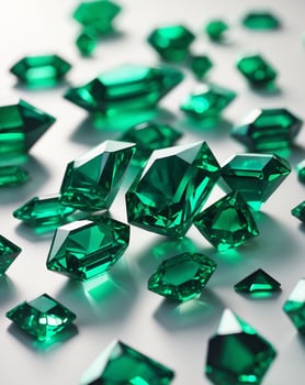 Shining emerald cluster with sharp edges photo