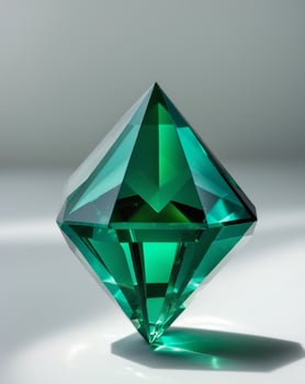 Elegant green crystal with glowing facets photo