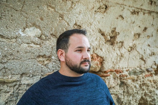 Man Standing Still Waiting For Hours photo