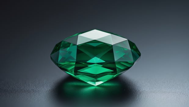 A green diamond on a black background photo