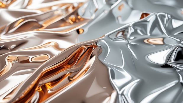 Smooth metallic background featuring copper and platinum mixed with intricate reflections photo