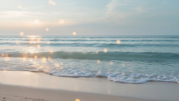 Tranquil Ocean Waves with Soft Light Reflections for Relaxation and Travel Imagery photo