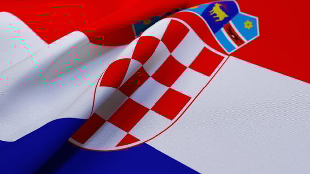 3D Wrinkled Flag Of Croatia photo