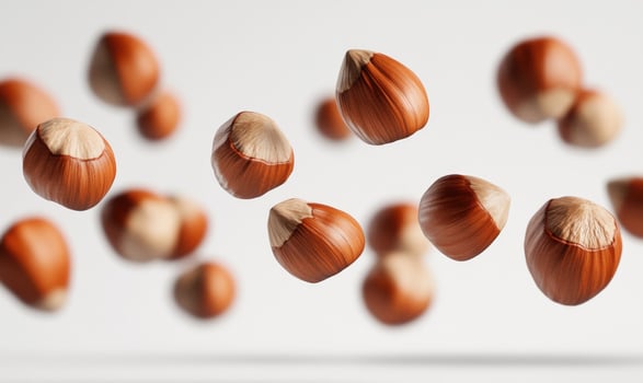 Nuts are flying through the air photo