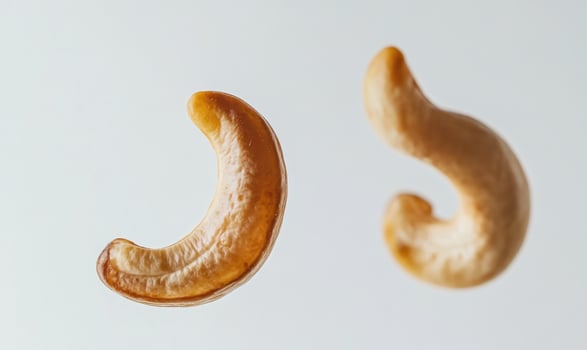 Two cashews are shown in the air photo