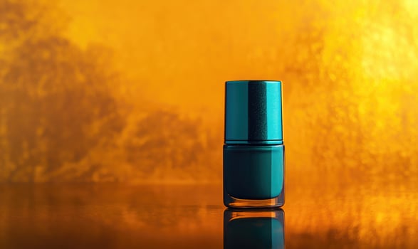 a bottle of nail polish on a shiny surface photo