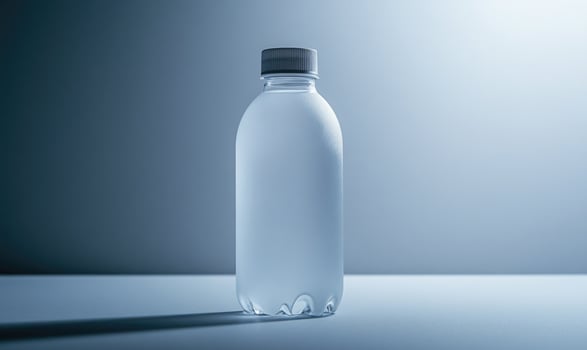 a plastic bottle is shown on a table photo