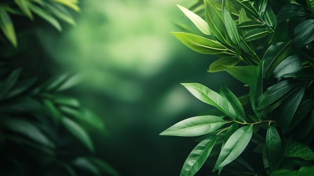 A leafy green tree with a lush green background photo