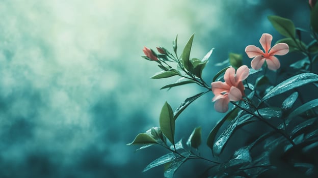 The flower is surrounded by water droplets, giving it a fresh photo