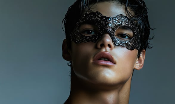 A man wearing a black mask photo