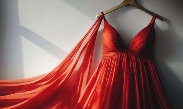 A red dress with a gold hanger photo