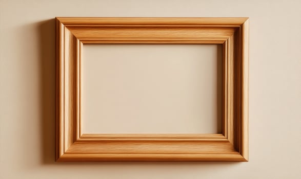 wooden frame on a wall with a blank space photo