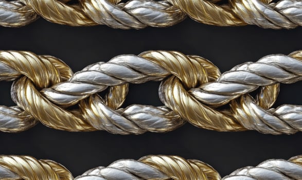 A gold and silver rope is shown in the image photo