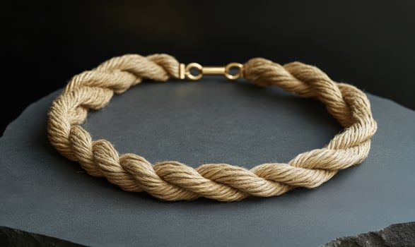 A gold colored necklace with a gold clasp photo