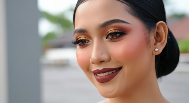 Elegant young asian female with glamorous makeup, perfect for beauty and fashion concepts photo