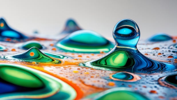 Abstract Water Droplet Ripples Vibrant Hues photo
