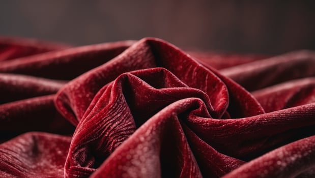 A close up of a red velvet fabric photo