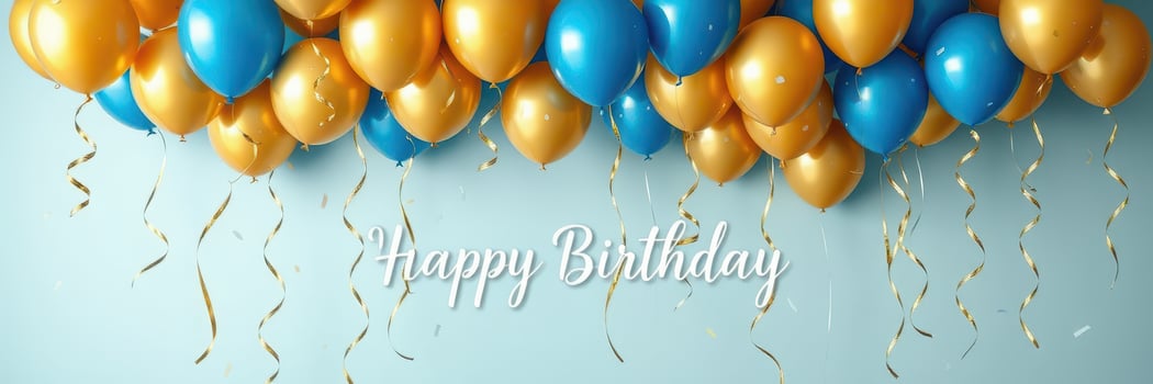 Colorful balloons with a birthday greeting create a festive atmosphere for celebrations and gatherings photo