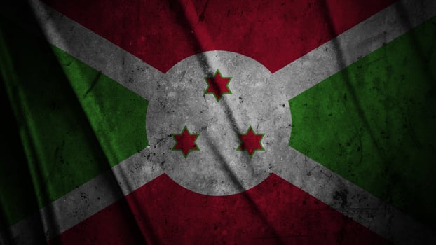 Burundi grunge silk flag waving in the wind background illustration, grunge textured flag on silk photo