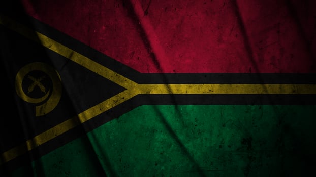 Vanuatu grunge silk flag waving in the wind background illustration, grunge textured flag on silk photo