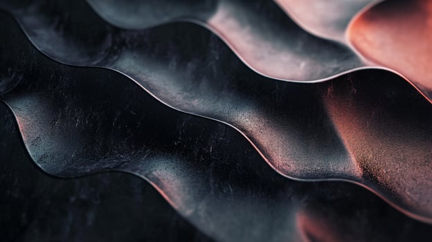 A black and white image of a wave with a red and orange tint photo