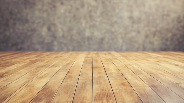 A wooden floor with a wall in the background photo