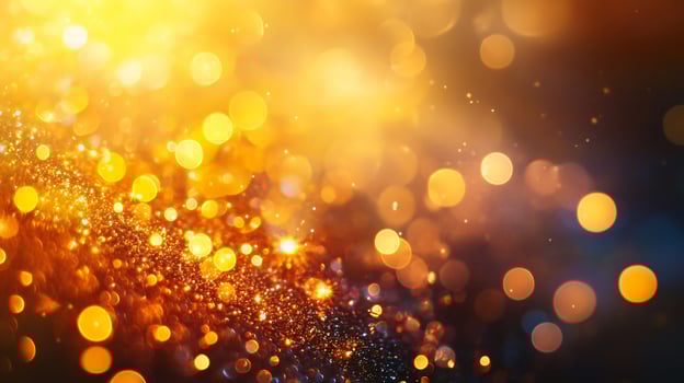 A bright yellow background with many small circles of different sizes photo