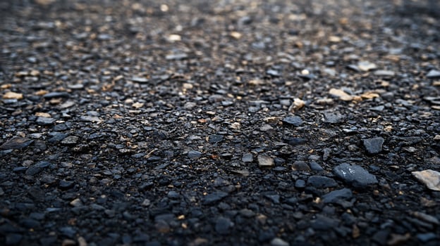A close up of a black and gray gravel road photo
