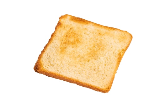 Toast from white bread isolated on white background. top view photo