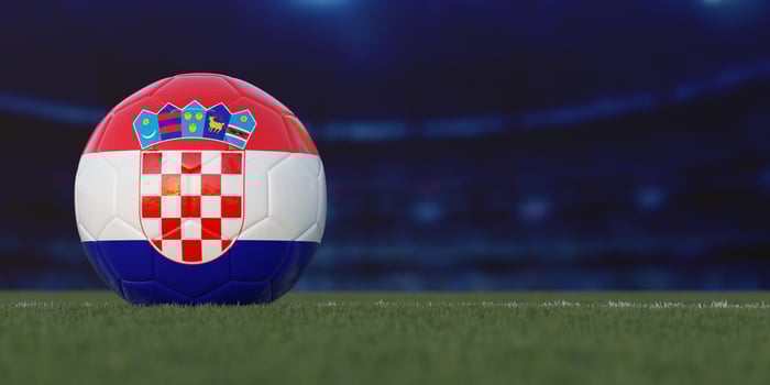 Croatia Flag Design on a Football photo