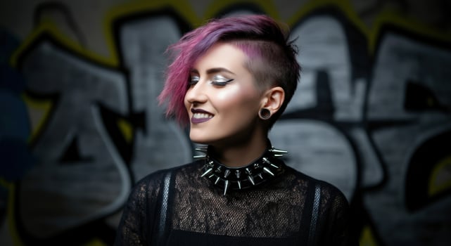 Edgy urban fashion with punk aesthetic for youthful expression and alternative style photo