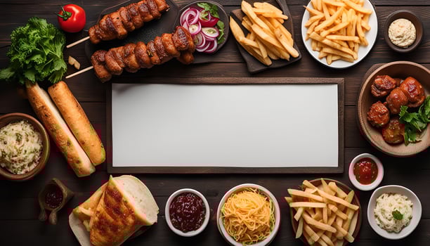 Appetizing Food Arrangement with Blank Space photo