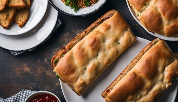 Close-up of Three Deliciously Baked Pastries photo