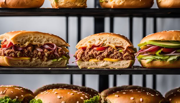 Delicious Burgers on Display photo