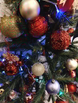 a decorated Christmas tree. new year photo