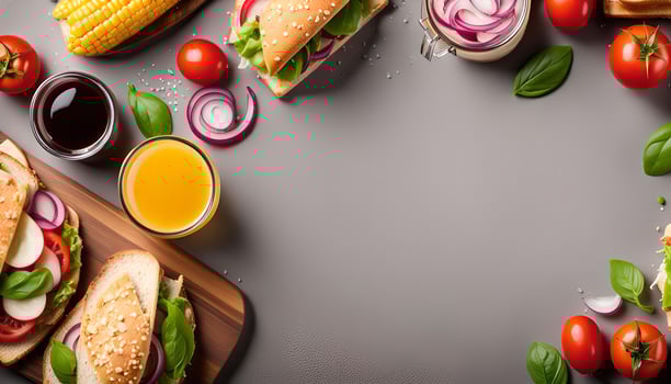 Fresh and Delicious Sandwiches with Ingredients photo
