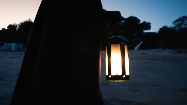 Details Of The Lantern Carried By The Walking Mason photo