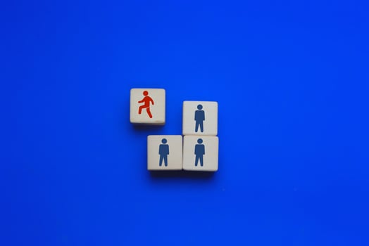 Different business concepts ,The businessman walked out of the group photo