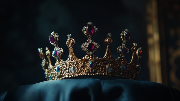 Crown embellished with sparkling gems stands out photo