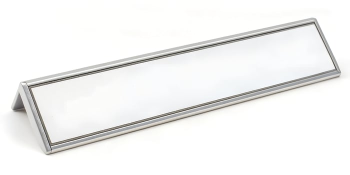 nameplate plates on spacer metal holders photo