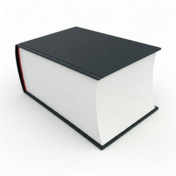 A black and white book on a white surface photo