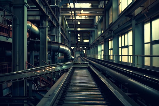 Industrial factory with pipes and pipes in the middle photo